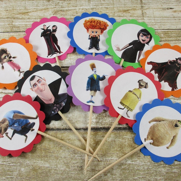 Hotel Transylvania, Birthday cupcake toppers, Birthday cupcake picks, Hotel Transylvania cupcake picks