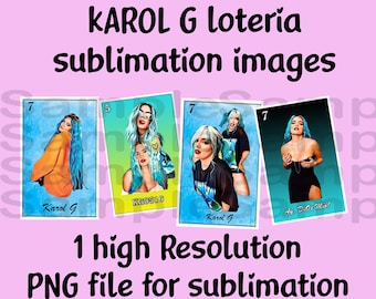 Karol G Loteria PNG sublimation images digital download