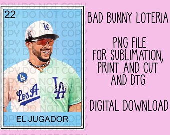 Bad Bunny Loteria PNG Sublimation DTG DTF Digital download image file