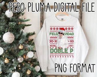 Peso Pluma Christmas ugly sweater image PNG digital download file dtf dtg sublimation