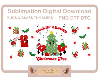 Bad Bunny Weihnachten PNG Sublimationsdruck digitaler Download Bild für Becher libby Glasbecher dtf dtg