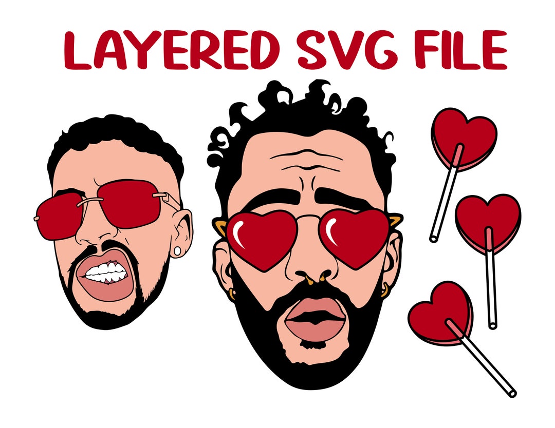 Bad Bunny Valentines SVG Digital File Download - Etsy