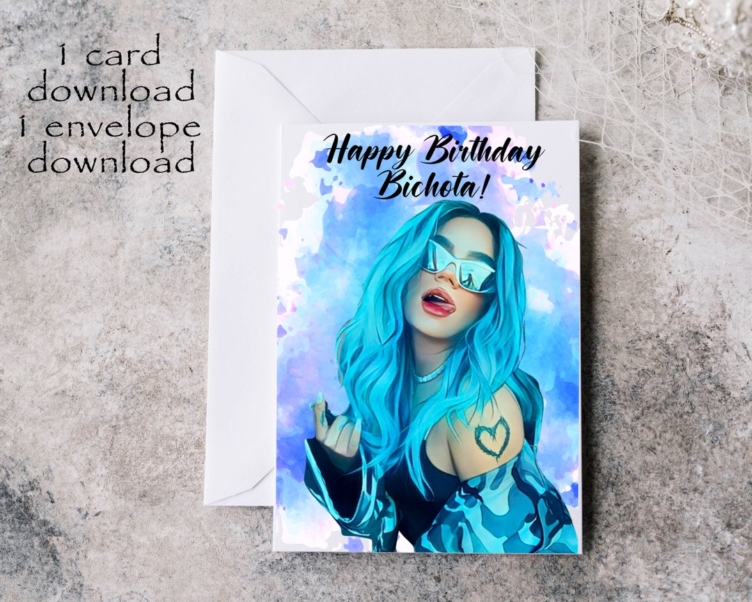 Karol G Birthday Card Digital Download File With Envelope - Etsy