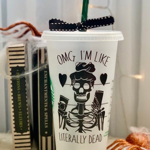 Personalized Mom life Starbucks tumbler Im like literally dead mom cup image 3