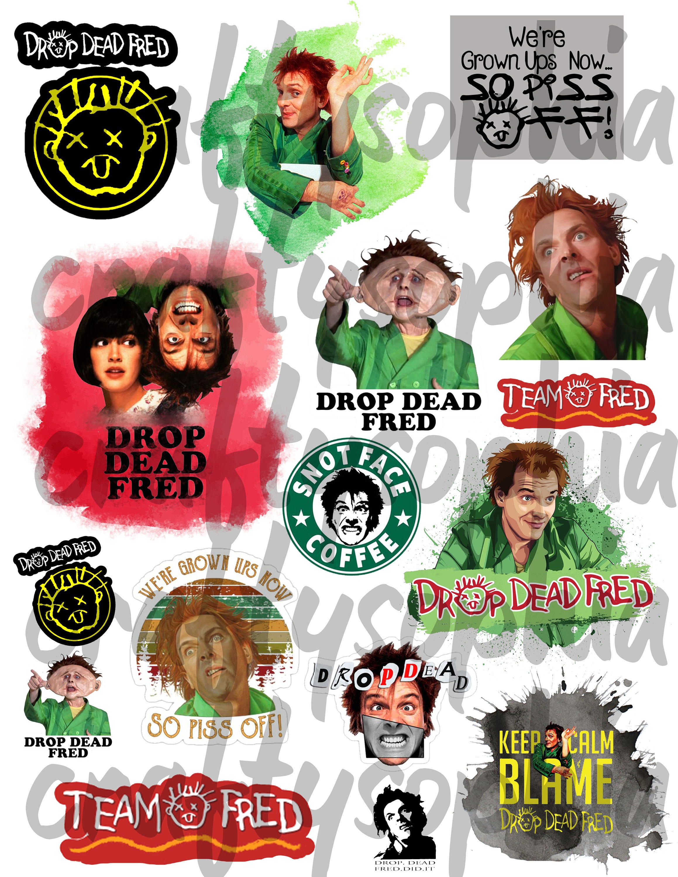 Digital File Drop Dead Fred Decals Waterslides Png Images for Etsy Canada