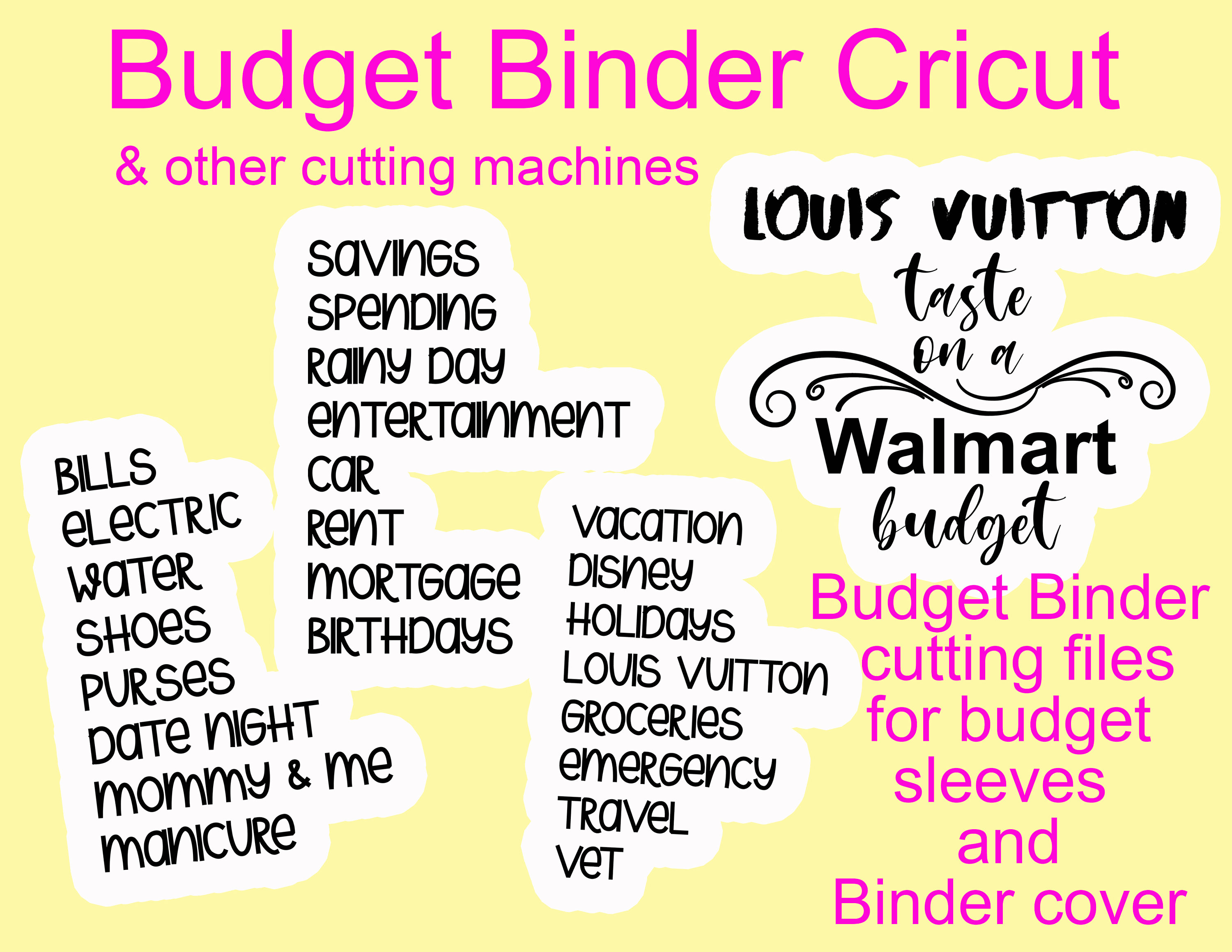 Budget Binder Planner Cut Files PNG Digital Download 