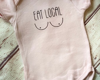 Eat local breastfeeding baby infant onesie toddler