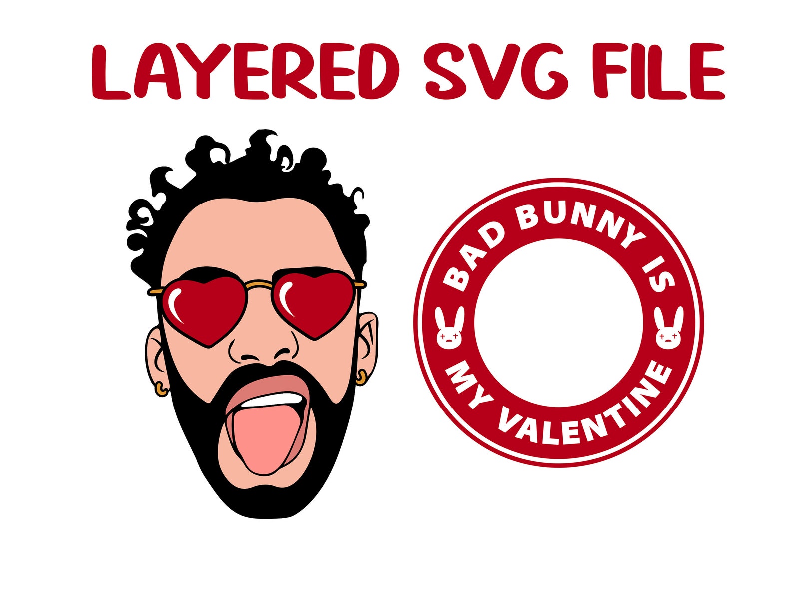 Bad Bunny Valentine SVG Digital Download File | Etsy