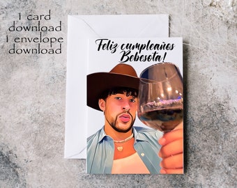 Bad Bunny Birthday Card Bebesota digital download