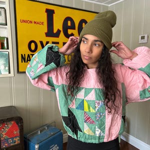 Gigi Vintage Quilt PDF Hoodie Sewing Pattern. Quilt Hoodie, Quilted Hoodie, Upcycling, Upcycled, Vintage, Pattern, Cropped Hoodie