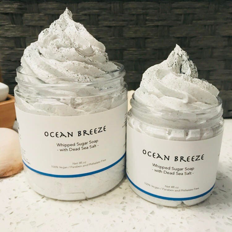Ocean Breeze Whipped Sugar Soap, Whipped Scrub, Sugar Scrub, Foot Scr…