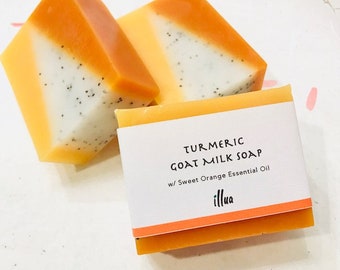 Turmeric Goat Milk Soap, Turmeric Soap, Natural Soap, Revitalize Facial Soap, Acne Soap, Gift for Her, Soap Gift, Exfoliate, Moisturize