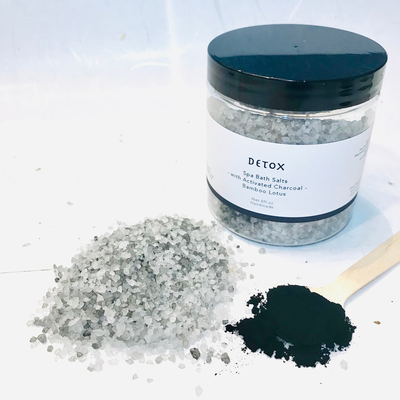 Detox Spa Bath Salts Activated Charcoal Bath Salts Bamboo Etsy