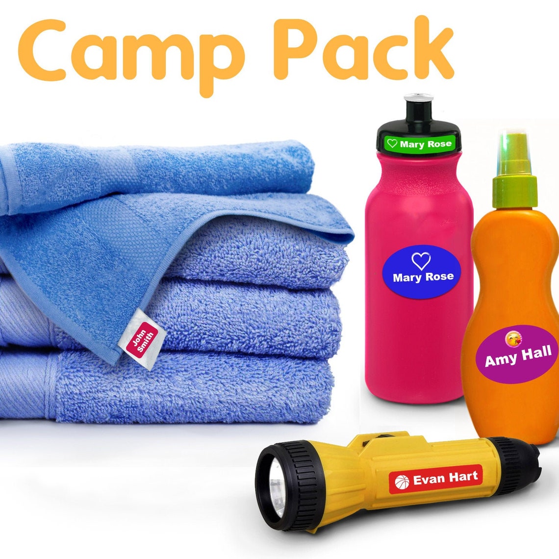 Camp Labels Peel & Stick Washable Labels for All Your Kids Items