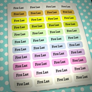 132 Multi-color Personalized Name labels - Machine Washable and perfect for School, Camp, Daycare or any other needs.