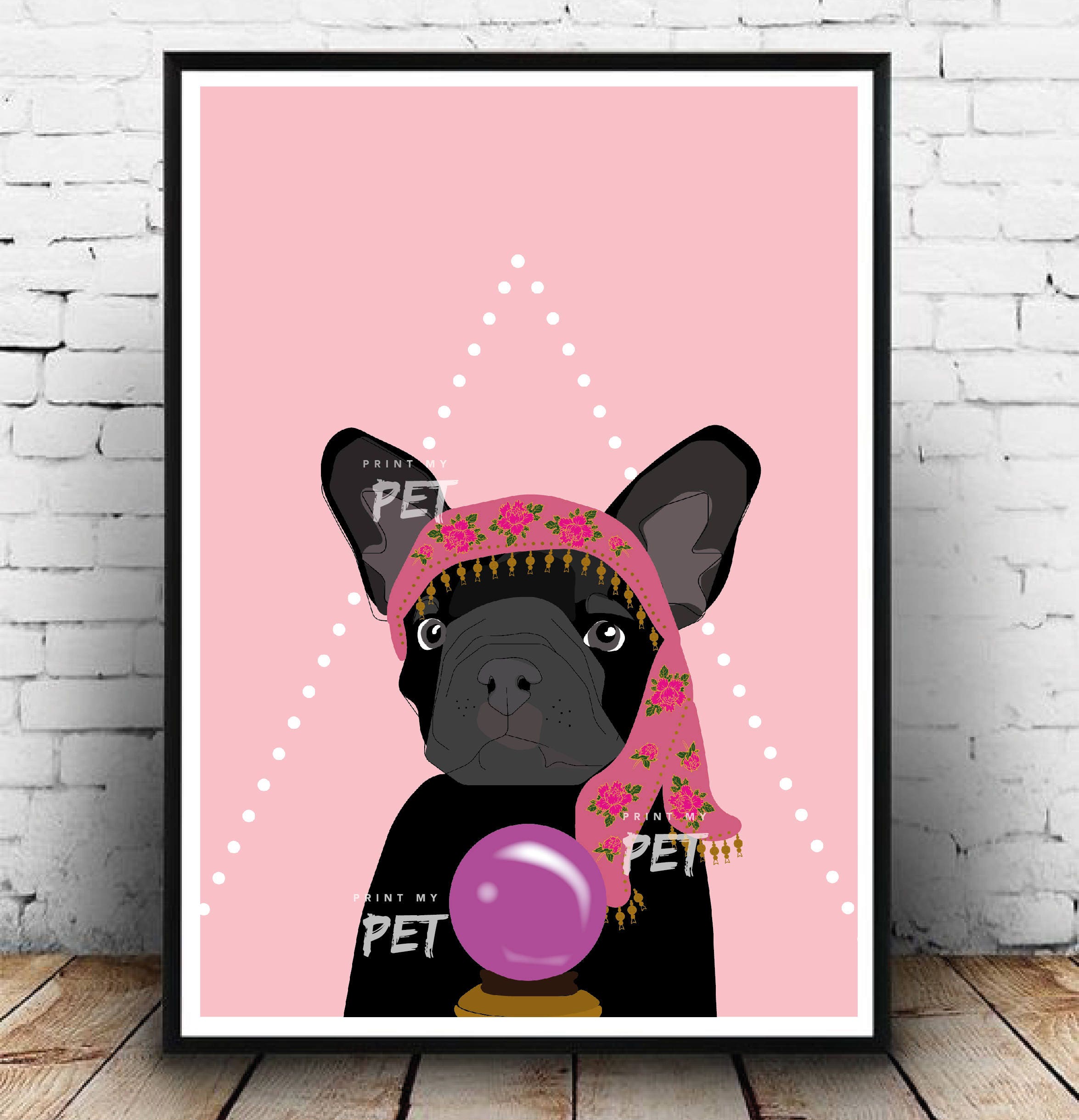 Custom dog portrait Fortune teller Custom Dog print Custom Etsy