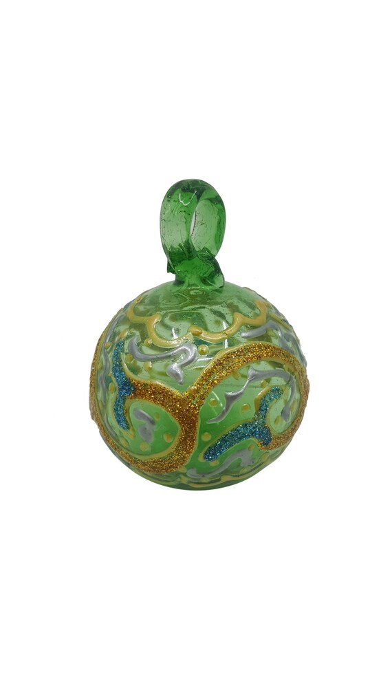 Light Green Glass Christmas Ornaments Balls Etsy