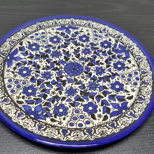 Hand painted Palestinian Ceramic Decorative Plate, Wall Hanging Plate For your Living room , Kitchen wall, Housewarming Gift