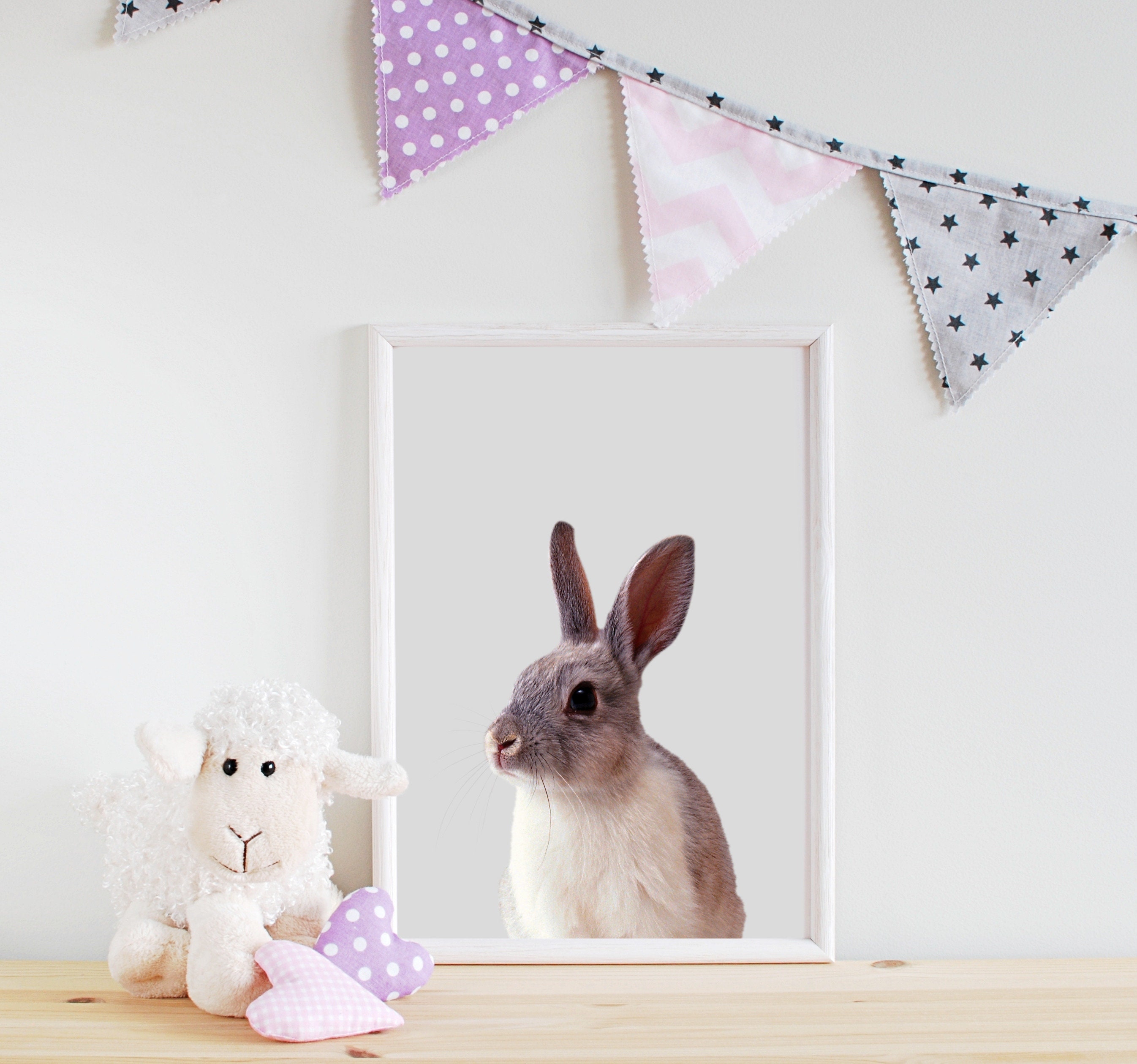 Bunny Rabbit Baby Nursery Décor Printable Wall Art Baby Gift Etsy