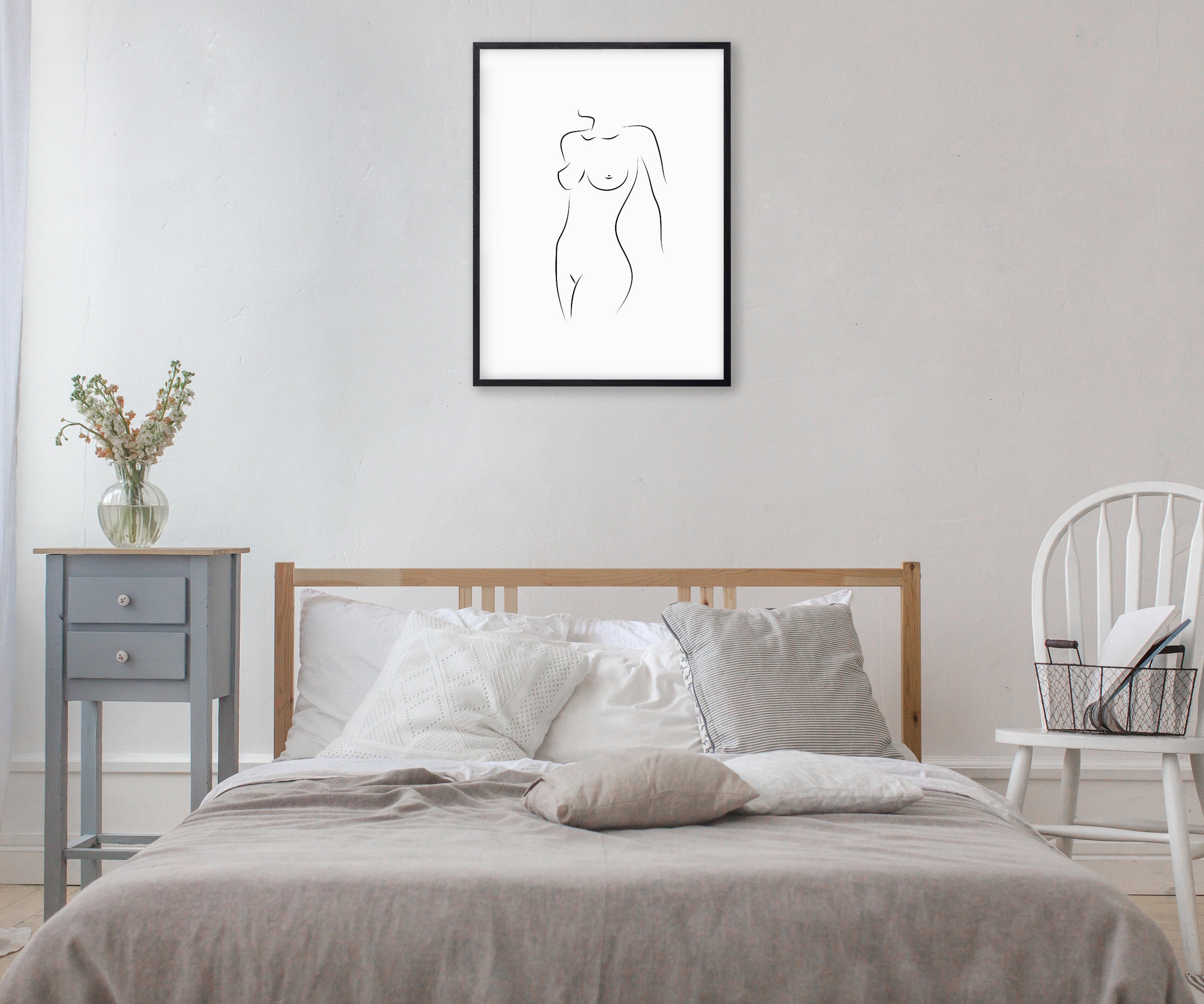 Female Line Art Printable Bedroom Wall Art Erotic Line Art | Etsy
