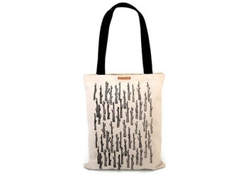 Bag with handles. White Totebag. Black and white bag. Stamped bag. Stamped Tote. Totebag summer. Buenavidastudio.