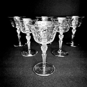 6 Rock Sharpe 2008-1 Champagne/Tall Sherbet Glasses, Set of 6, Vintage Gift
