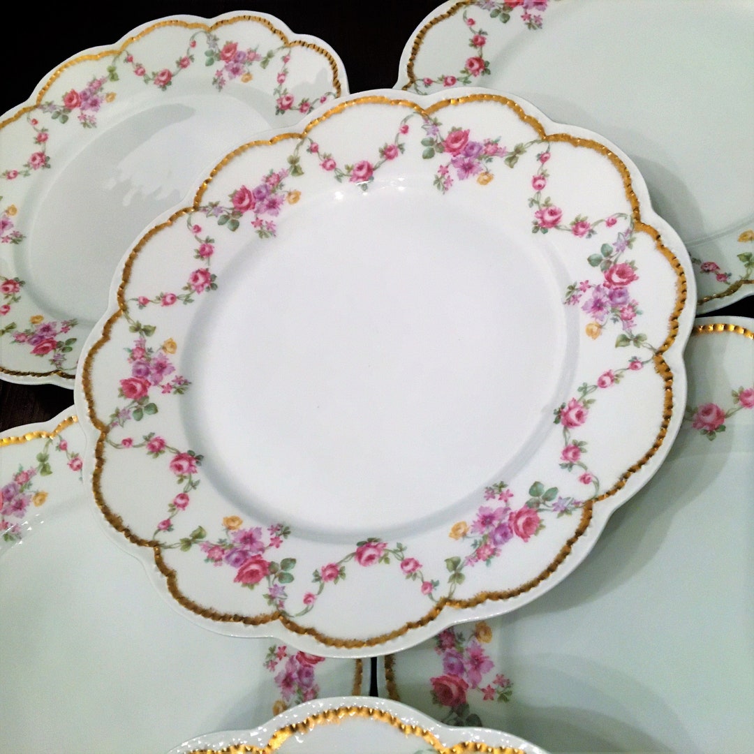 8 Frank Haviland Paris Limoges Dinner / Luncheon Plates Set Etsy