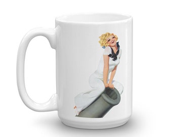 Sexy Pin Up Girl Sailor Mug-Vintage Military Pinup Girls Coffee Cups