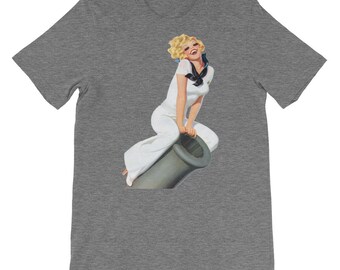 Sexy Sailor Pin Up Girl Shirt-Vintage USA Military WWII Pinup Girls Short-Sleeve Unisex T-Shirt