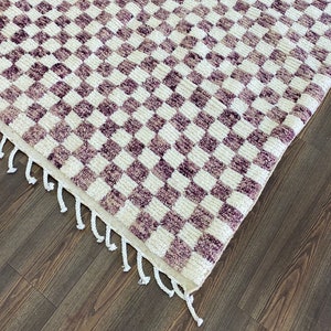 Checkered Purple area rug.