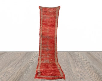 3x11 ft vintage Moroccan runner, red azilal runner rug!
