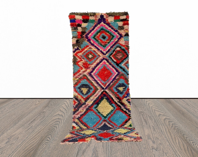 Diamond Moroccan multi color 3x9 runner rug.