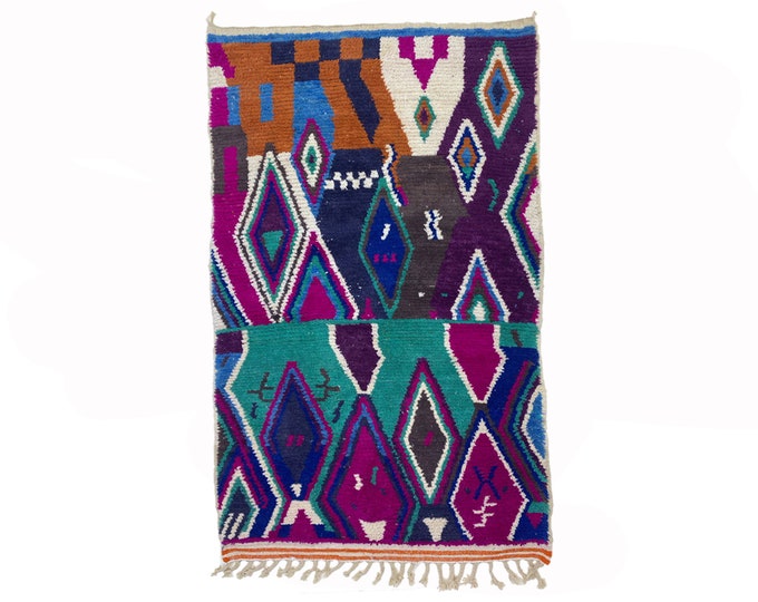 Handmade Moroccan Boho Decor, Vibrant Custom Berber Rug!