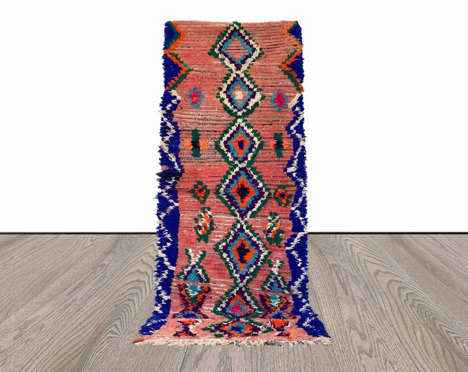 3x8 FT colorful unique Moroccan woven runner rugs.