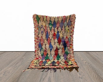 3x5 ft small Moroccan Boucherouite rug!