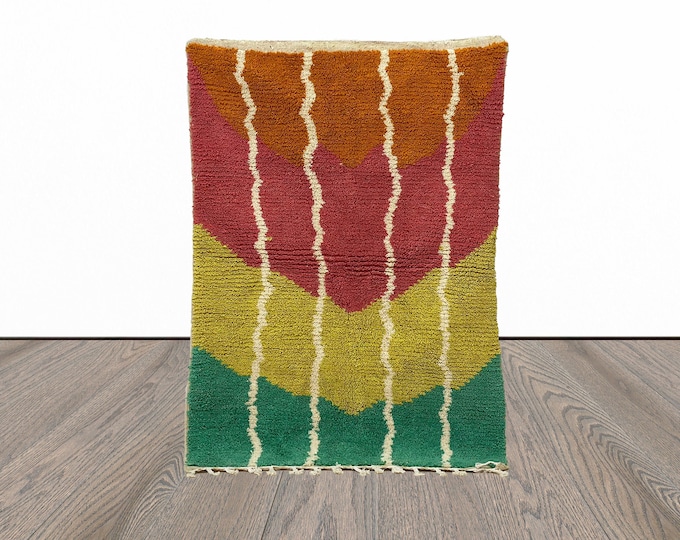 Unique moroccan rugs. woven tribal berber carpet.