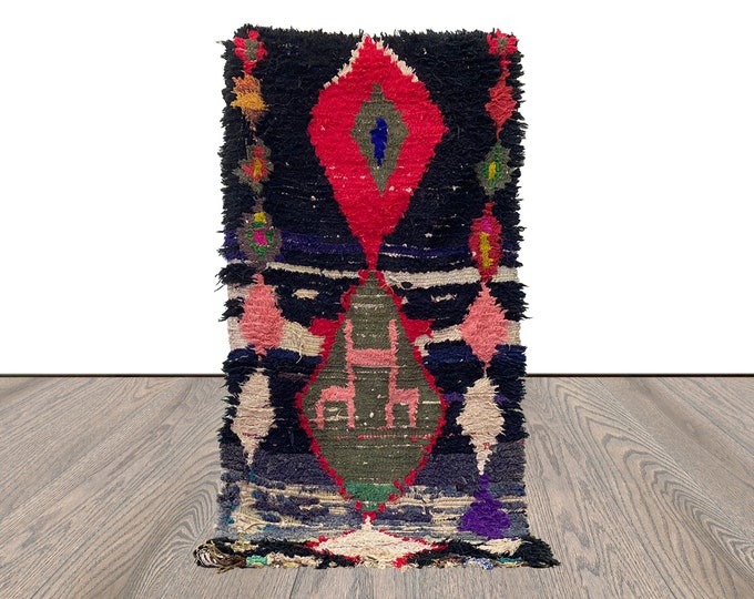 Handwoven runner Rugs, 3x6 Berber vintage Moroccan Rug.