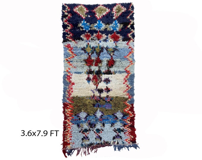 4x8 Moroccan vintage area rug, abstract colorful rugs!