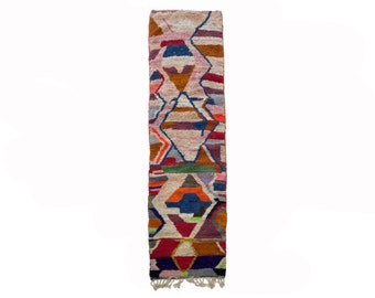 Vibrant Custom Handwoven Moroccan Runner, Colorful Berber Wool Hallway Runner!