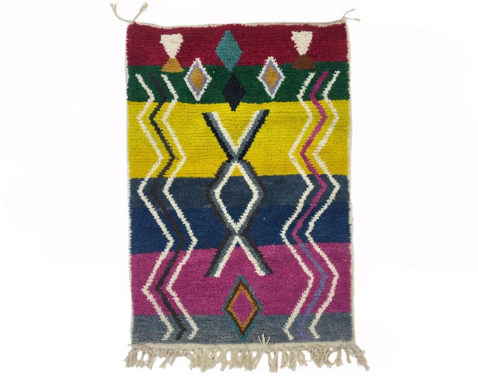 Colorful Hand knotted Moroccan Berber Rug: Custom Unique Area Rug - Made to Order rugs!