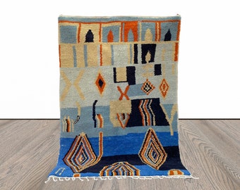 Colorful Abstract Moroccan Custom area rug: custom handmade living room rugs!