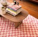 Large Checkered pink area rug, Berber nursery soft wool rug 