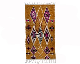 Boho Chic Moroccan Berber Rug, Colorful Wool Handwoven Area Rug.