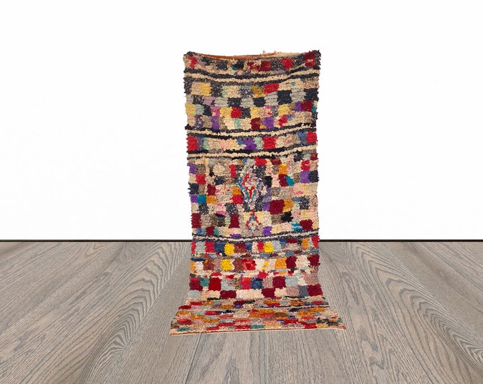 Boucherouite Moroccan runner rug 3x9 ft!