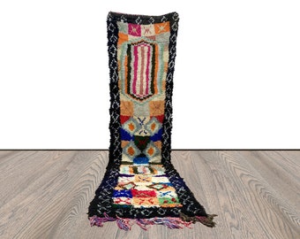 Vintage Extra Long runner Rugs, Colorful Moroccan shag Rug 3x12 ft.