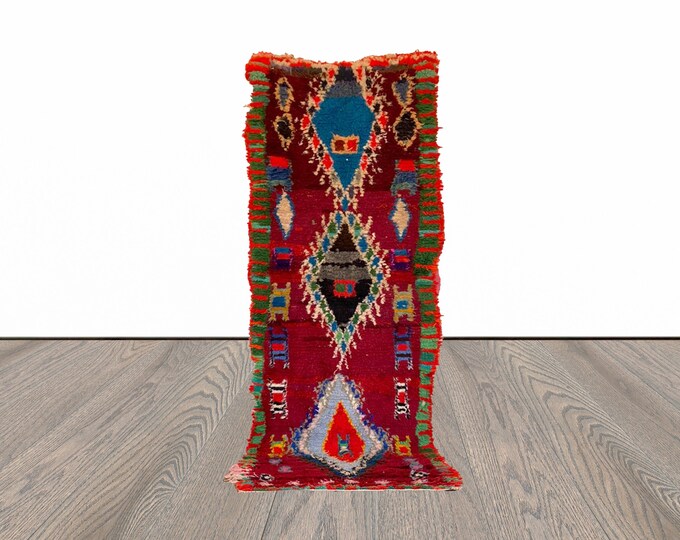 2x8 ft narrow Moroccan colorful runner rug!