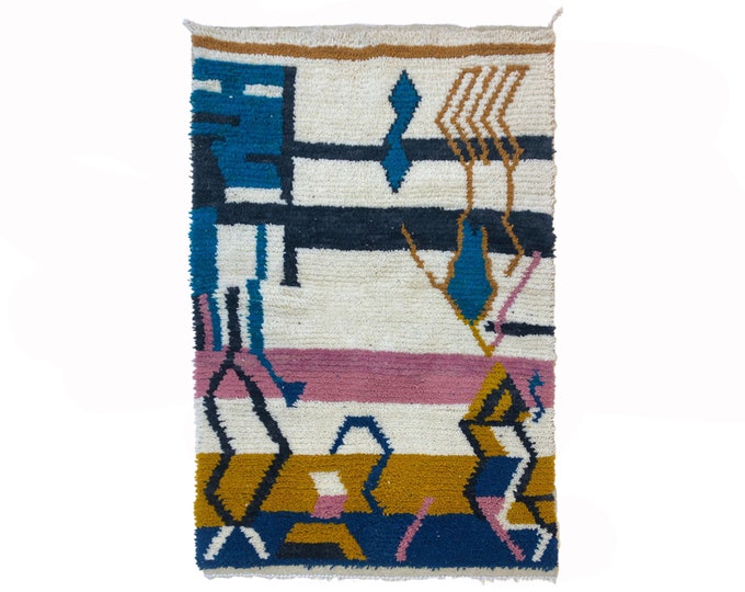 Personalized Moroccan Area Rug for Living Room, Unique Handmade Custom Rug.