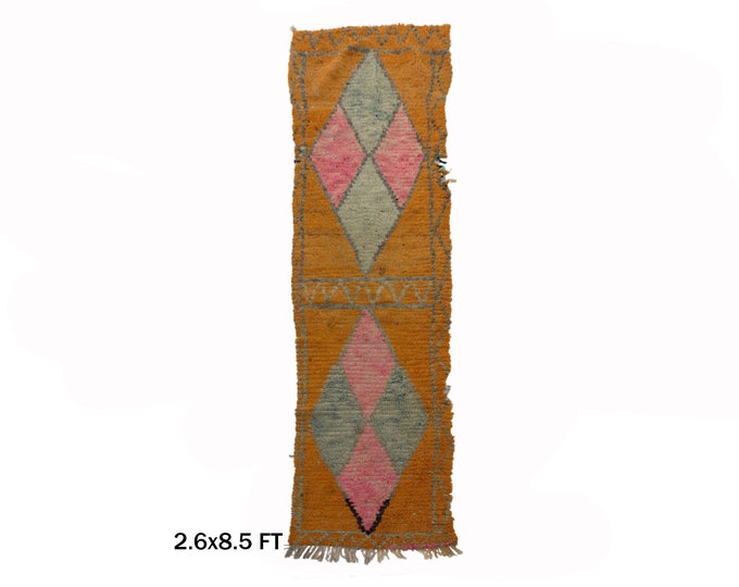 3x9 Vintage Moroccan Runner Rug: Bohemian Home Decor!