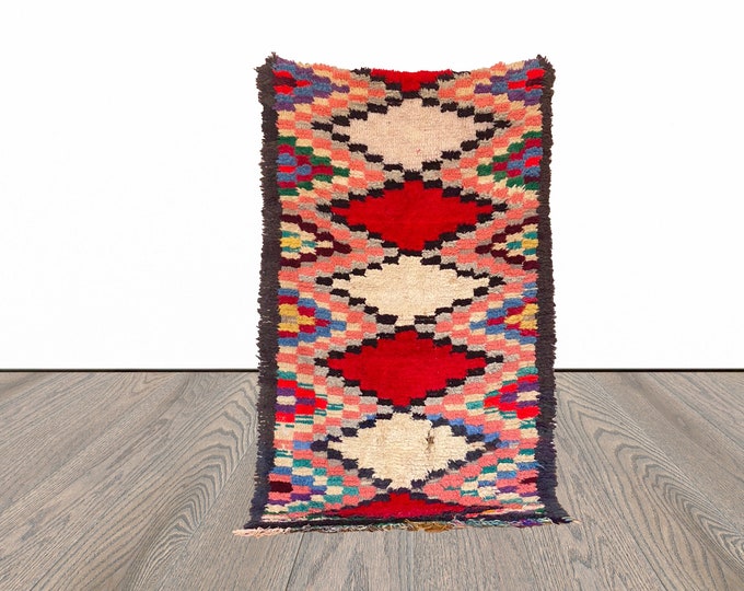 Moroccan colorful area rug 3x6 ft!