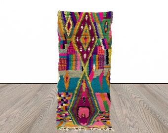 Colorful Moroccan Wool runner Rug: Berber Handmade cool rugs runners!